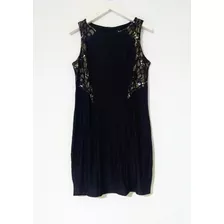 Vestido De Fiesta Negro Con Encaje Y Lentejuelas Talle L/xl