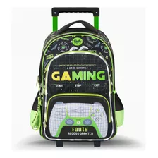 Mochila Carro 18 PuLG Escolar Futbol Pelota Footy C/ Luz Led Color F3261 Verde