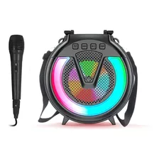 Parlante Bluetooth Karaoke Con Microfono Y Luces Rgb