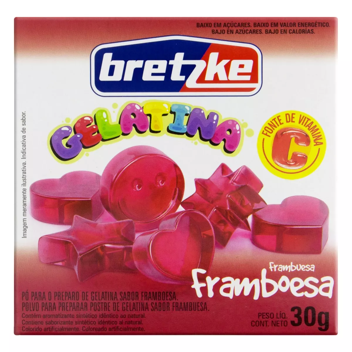 Gelatina Em Pó Framboesa Bretzke Caixa 30g