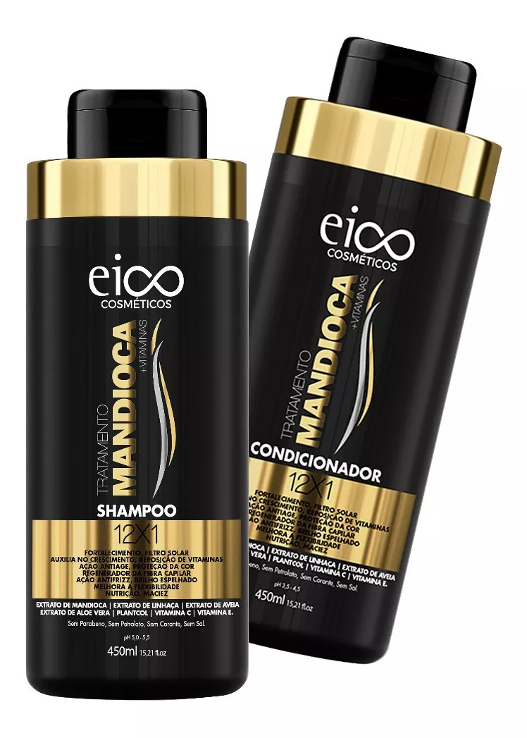 Kit Eico Tratamento Mandioca Shampoo + Condicionador 450ml