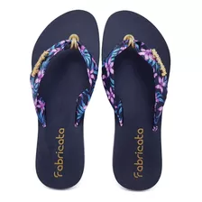 Chinelo Sandália Rasteira Feminina Tecido Estampado K125