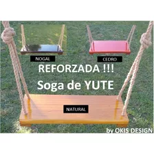 Hamaca De Madera Reforzada Premium Con 4 Sogas De Yute !