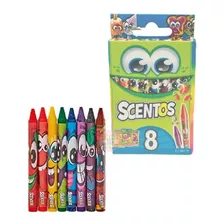 8 Crayones Aroma Frutilla Escolar Colores Pintar Scentos