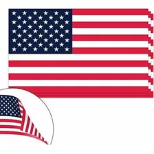 Bandera Americana Etiqueta 3 Unidades