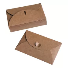 50 Envelope Para Convite 10x15 Cm Rustico Coração Luxo Kraft