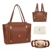 Miss Fong Bolsa De Pañales Tote Leather Diaper Bag Mochila, 