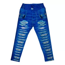 Calça Legging Infantil Imita Jeans 02 Ao 10 Nina Kid's