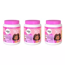 Creme P/ Pentear Salon Line 1kg Cachos 5em1 Hidrata Kids-3un