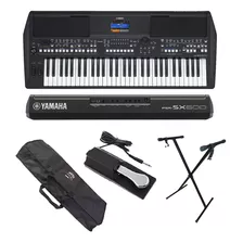 Kit Teclado Yamaha Psr Sx600 + Capa + Suporte + Pedal 