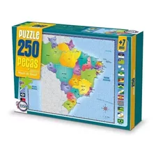 Jogo Quebra Cabeça Infantil Educativo Mapa Do Brasil 250 Pçs
