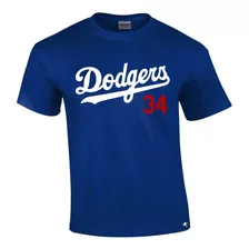 Playera Dodgers De Los Angeles, Con El Número Que Nos Pidas