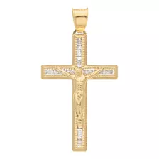 Medalla Dije Cruz Crucifijo Cristo Hombre Oro 10k 4x2cm