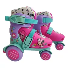 Patines Minnie 4 Ruedas Ajustables Talla 16 A La 19 Niñas