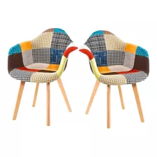 Sillas Pack 2 Poltrona Eames Patchwork Tienda El Garage