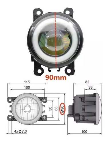 Faros Niebla Led Lupa Aro Led Blanco Renault Duster Oroch Foto 3