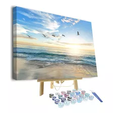 Pintura De Playa Por Números Adultos Principiantes Y N...