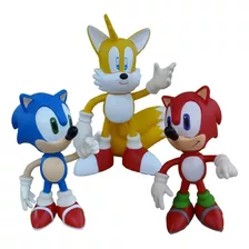 3 Bonecos Sonic Collection- Tails - Sonic - Knuckles 