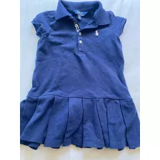 Vestido Polo Ralph Laurent T2 Azul Piqué 