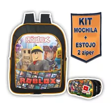 Kit Mochila Escolar Estojo Roblox 2zp