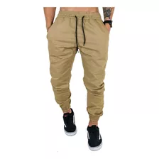 Calça Jogger Sarja Com Elastano Caqui Vcstilo