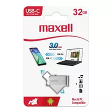 Pendrive Maxell 32gb Usb 3.0 Otg Conector Tipo C