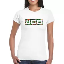 Camiseta Feminina Branca Logo Floral Jcb