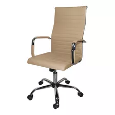 Silla De Escritorio Seats And Stools Kena Ergonómica Dorada Con Tapizado De Cuero Sintético