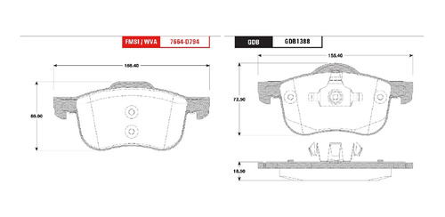 Balatas Delanteras Renault Laguna 2003-2004-2005-2006 Trw Foto 2