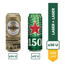 Cerveza Warsteiner Lata 473ml X24 + Heineken Lata 473ml X12