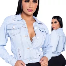 Jaqueta Jeans Moda Feminina Blusa Feminina