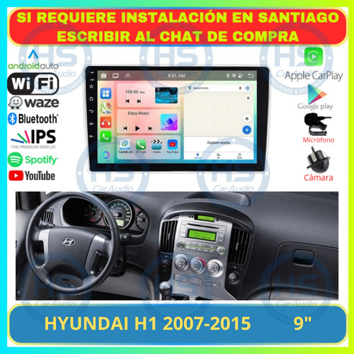 Radio 9 Pulgadas Android Auto Carplay Hyundai H1 2007-2015 Foto 2
