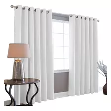 Cortinas Blackout Melocotton - Color Neblina - 275cm De Ancho X 215cm De Alto En 2 Páneles - Aislamiento Térmico , Reduce El Ruido Exterior , Cortinas Opacas Con Ojales , Lavable En Casa