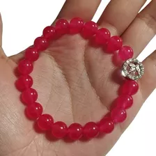 Pulsera De Piedra Natural Semipreciosa Jade Rosa Pink