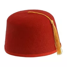 Sombrero De Fieltro Rojo De Fez Del Canguro W Borla De Oro