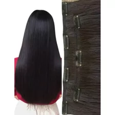 Aplique Cabelo Humano Liso Tic Tac Castanho 50cm 150grs 2te