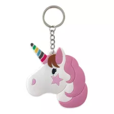 Llavero Cara Unicornio Rosa Silicona