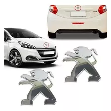 Par Emblemas Insignias Peugeot 208 Capó Y Tapa Valija 