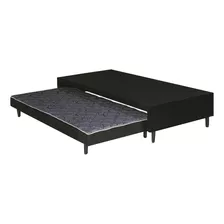 Cama Marinera Estructura En Madera Dormitorio Cama Auxiliar Color Negro