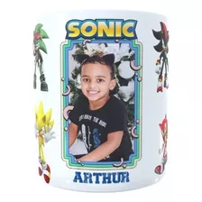 Xícara Sonic Personalizada Cerâmica C/ Foto Dia Das Crianças