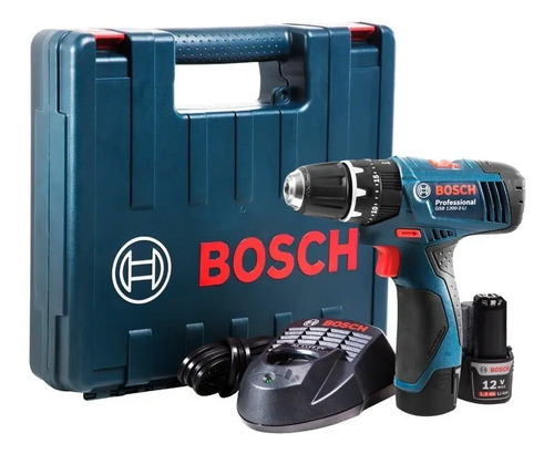 Taladro Percutor Atornillador Bosch Gsb 1200-2-li 2 Baterias Dgm Azul