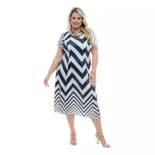 Vestido Plus Size Midi Estampado Roupa Feminina