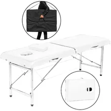 Camilla Para Masajes Profesional Expert Plegable + Bolso Portátil + Almohada + Patas Metal 75cm Forrada Pu Alta Calidad Orificio Facial