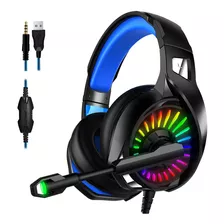 Gaming Headset Con Micrófono Led Luz Auricular Con Cable