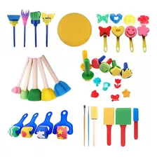 Conjunto De Pincéis De Esponja Para Pintura De Arte Infantil