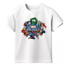 Camiseta Marvel Gola Redonda De Punho Manga Curta Algodão 