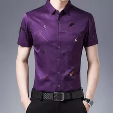 Camisa Casual De Algodón De Seda Para Hombre, Camisas De Man