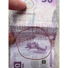 Billete De 50 Pesos Mexicanos Con Defecto De Impresión