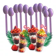 Kit 1000 Colherzinha Roxa Açaí Sorvete Sobremesa Reforçadas