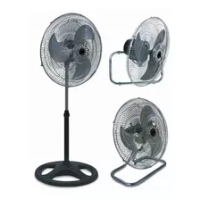 Ventilador 3 En 1 Negro Con 3 Aspas Color Plateado De Metal